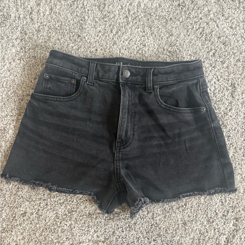 Gap Teen Sky High Denim Cutoff Shorts – Washed Black – Size 16